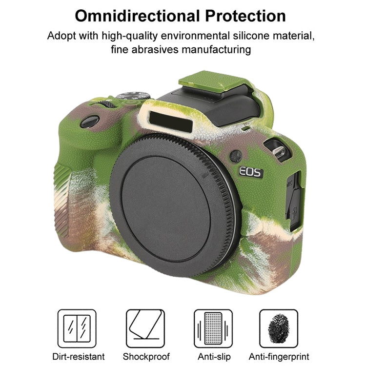 For Canon EOS R100 Litchi Texture Soft Silicone Protective Case(Camouflage) - Protective Case by buy2fix | Online Shopping UK | buy2fix