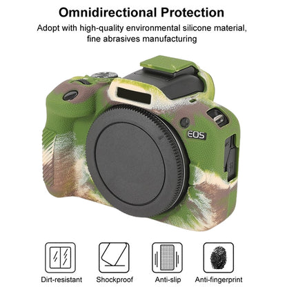 For Canon EOS R100 Litchi Texture Soft Silicone Protective Case(Camouflage) - Protective Case by buy2fix | Online Shopping UK | buy2fix