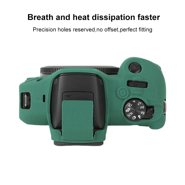 For Canon EOS R100 Litchi Texture Soft Silicone Protective Case(Green) - Protective Case by buy2fix | Online Shopping UK | buy2fix