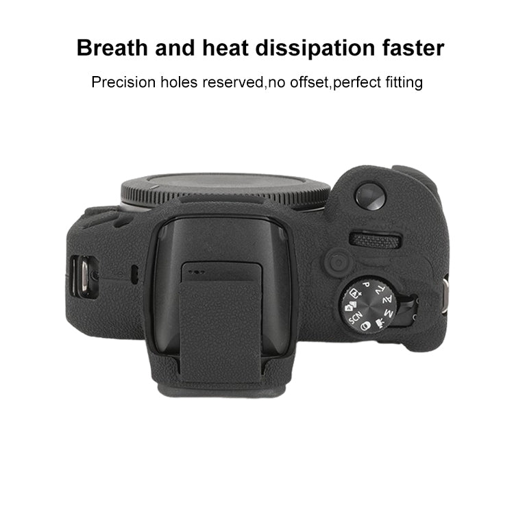 For Canon EOS R100 Litchi Texture Soft Silicone Protective Case(Black) - Protective Case by buy2fix | Online Shopping UK | buy2fix