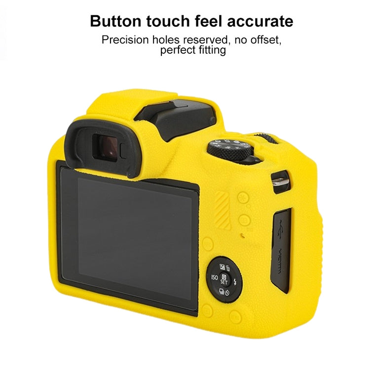 For Canon EOS R100 Litchi Texture Soft Silicone Protective Case(Yellow) - Protective Case by buy2fix | Online Shopping UK | buy2fix