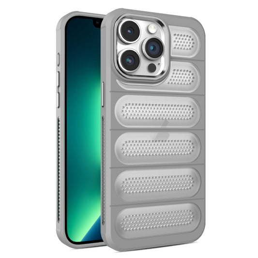 For iPhone 13 Pro Max Cooling Armor Translucent Mesh Breathable Phone Case(Grey) - iPhone 13 Pro Max Cases by buy2fix | Online Shopping UK | buy2fix