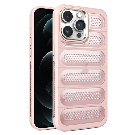 For iPhone 12 Pro Cooling Armor Translucent Mesh Breathable Phone Case(Pink) - iPhone 12 / 12 Pro Cases by buy2fix | Online Shopping UK | buy2fix