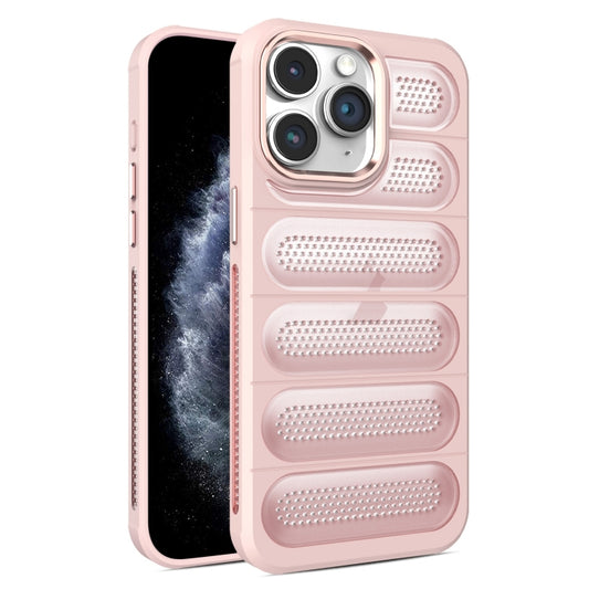 For iPhone 11 Pro Max Cooling Armor Translucent Mesh Breathable Phone Case(Pink) - iPhone 11 Pro Max Cases by buy2fix | Online Shopping UK | buy2fix