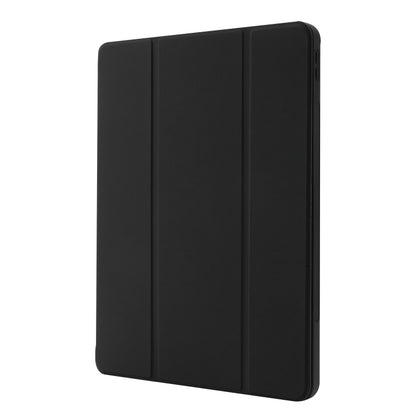 For iPad Air 11 2024 Skin Feel Tri-fold Leather Tablet Case with Pen Slot(Black) - iPad Air 11 2024 Cases by buy2fix | Online Shopping UK | buy2fix