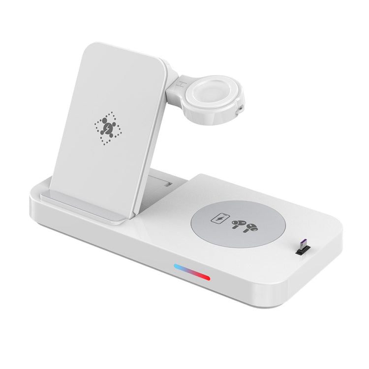 For Apple Watch Series 3 in 1 15W Fold Wireless Charger Stand(White) - Multifunction Charger by buy2fix | Online Shopping UK | buy2fix