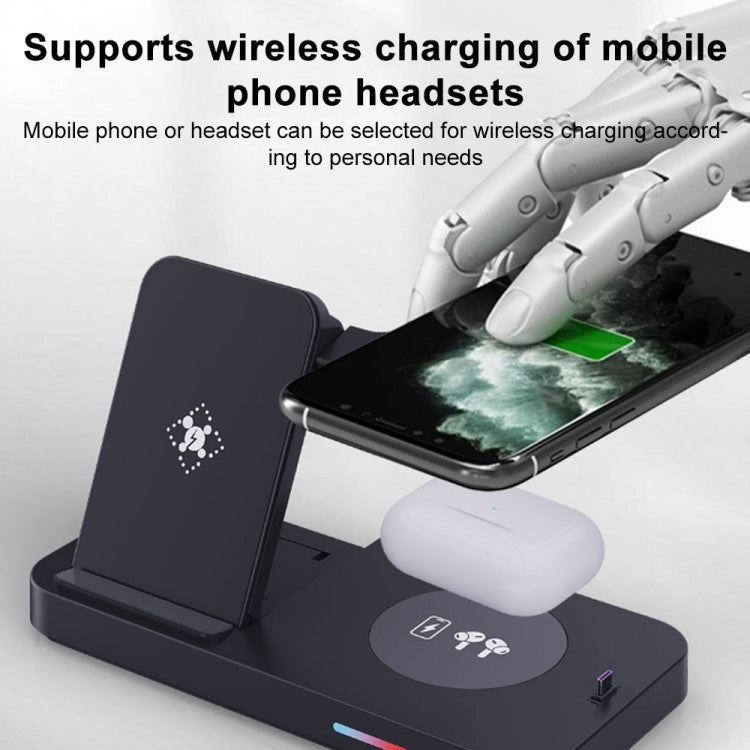 For Apple Watch Series 3 in 1 15W Fold Wireless Charger Stand(White) - Multifunction Charger by buy2fix | Online Shopping UK | buy2fix