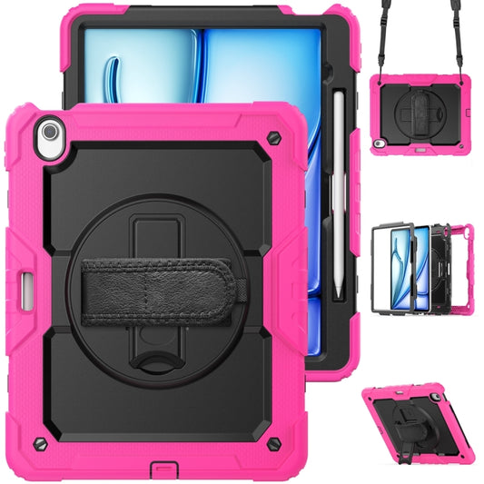 For iPad Air 13 2024 Silicone + PC Tablet Protective Case(Black+Rose Red) - iPad Air 13 2024 Cases by buy2fix | Online Shopping UK | buy2fix