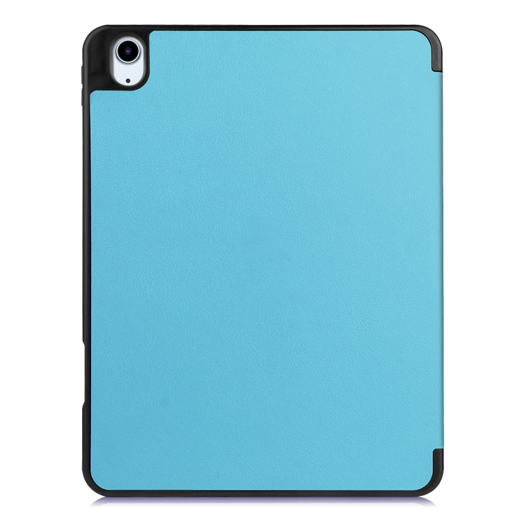 For iPad Air 11 2024 Custer TPU Pure Color 3-Fold Holder Smart Leather Tablet Case(Sky Blue) - iPad Air 11 2024 Cases by buy2fix | Online Shopping UK | buy2fix