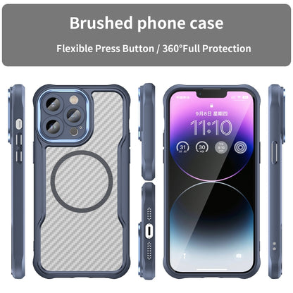 For iPhone 13 Pro Max Carbon Fiber Texture MagSafe Translucent Phone Case(Blue) - iPhone 13 Pro Max Cases by buy2fix | Online Shopping UK | buy2fix