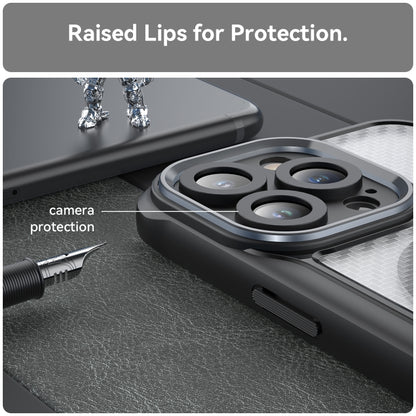 For iPhone 11 Pro Max Carbon Fiber Texture MagSafe Translucent Phone Case(Black) - iPhone 11 Pro Max Cases by buy2fix | Online Shopping UK | buy2fix