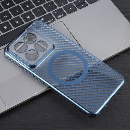 For Xiaomi 14 6D Plated Carbon Fiber Clear Magsafe PC Phone Case(Dream Blue) - 14 Cases by buy2fix | Online Shopping UK | buy2fix