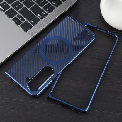 For Samsung Galaxy Z Fold5 6D Plated Carbon Fiber Clear Magsafe PC Phone Case(Dream Blue) - Galaxy Z Fold5 Cases by buy2fix | Online Shopping UK | buy2fix