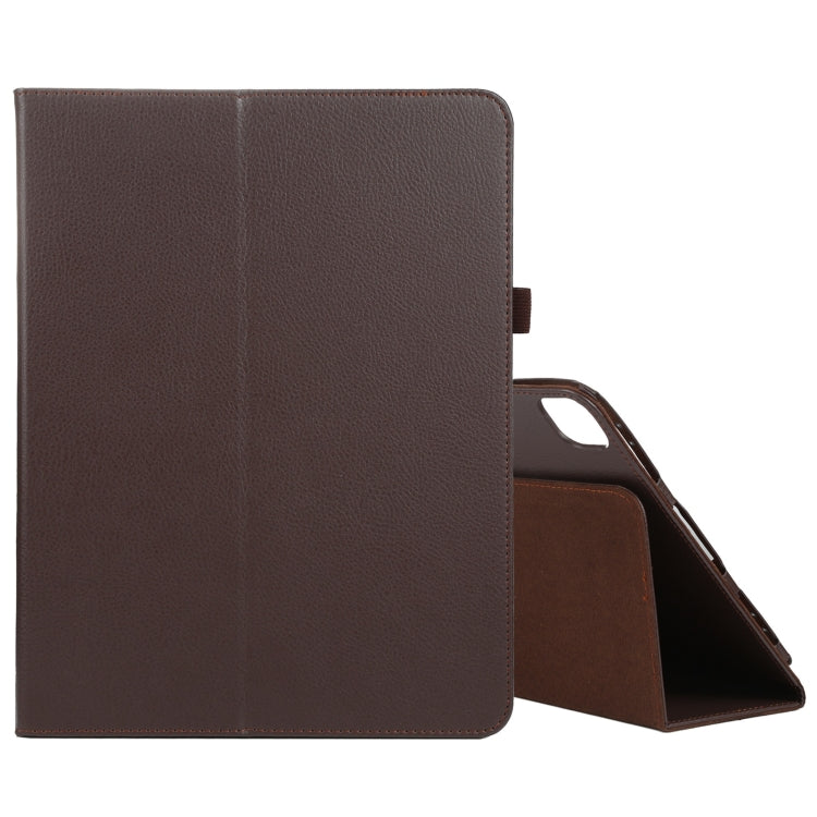 For iPad Pro 11 2024 Litchi Texture Solid Color Leather Tablet Case(Brown) - iPad Pro 11 2024 Cases by buy2fix | Online Shopping UK | buy2fix