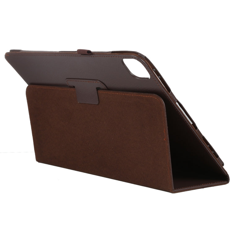 For iPad Pro 11 2024 Litchi Texture Solid Color Leather Tablet Case(Brown) - iPad Pro 11 2024 Cases by buy2fix | Online Shopping UK | buy2fix