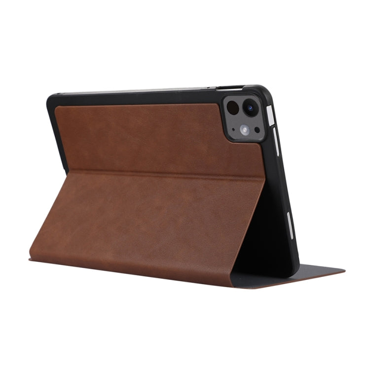 For iPad Pro 11 2024 TPU Flip Tablet Protective Leather Case(Brown) - iPad Pro 11 2024 Cases by buy2fix | Online Shopping UK | buy2fix