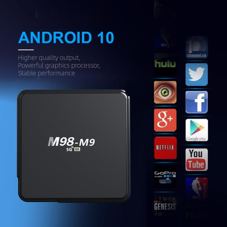 M98-M9 Quad-core ARM Cortex-A53 WiFi Bluetooth 4K HD Android TV Box, RAM:2GB+8GB(AU Plug) - Allwinner H3 by buy2fix | Online Shopping UK | buy2fix
