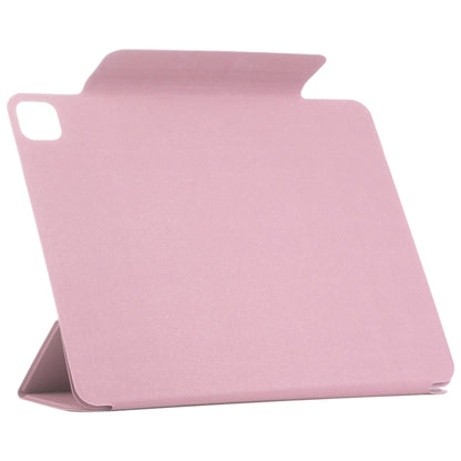 For iPad Pro 13 2024 Double-sided Clip Fixed Buckle Magnetic PU Leather Smart Tablet Case(Light Pink) - iPad Pro 13 2024 Cases by buy2fix | Online Shopping UK | buy2fix