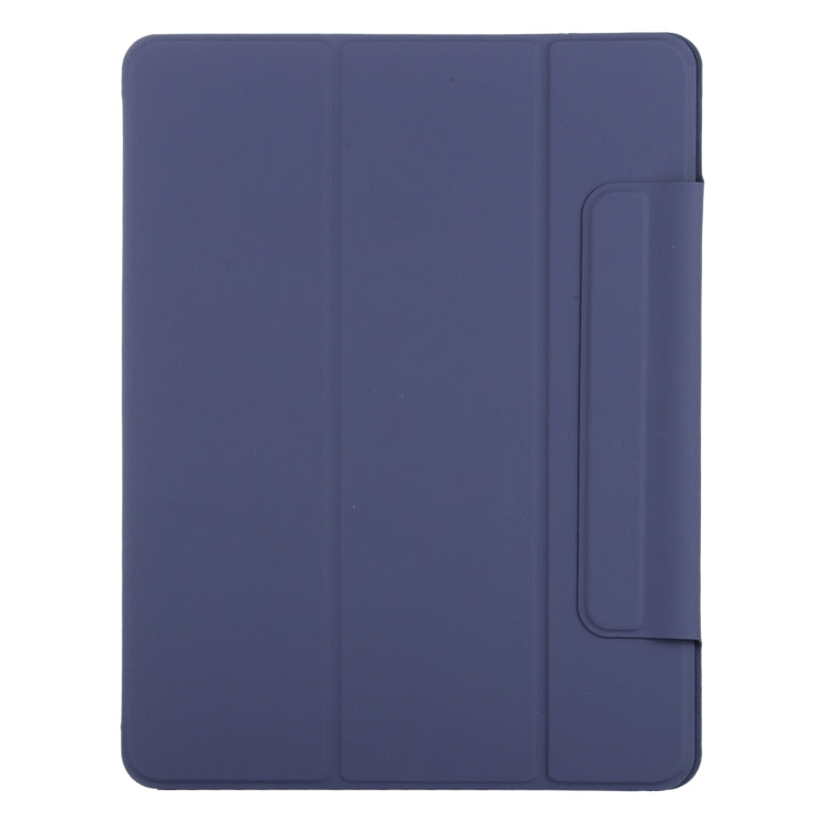 For iPad Air 11 2024 Double-sided Clip Fixed Buckle Magnetic PU Leather Smart Tablet Case(Dark Blue) - iPad Air 11 2024 Cases by buy2fix | Online Shopping UK | buy2fix