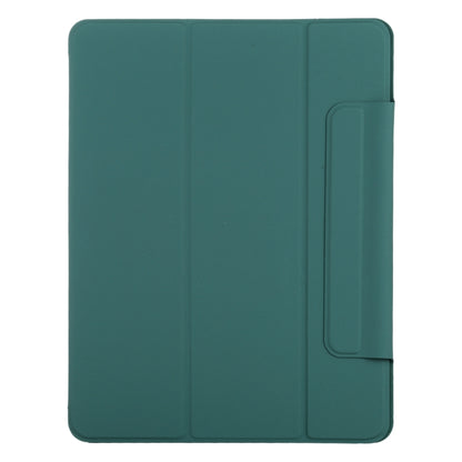 For iPad Air 11 2024 Double-sided Clip Fixed Buckle Magnetic PU Leather Smart Tablet Case(Dark Green) - iPad Air 11 2024 Cases by buy2fix | Online Shopping UK | buy2fix