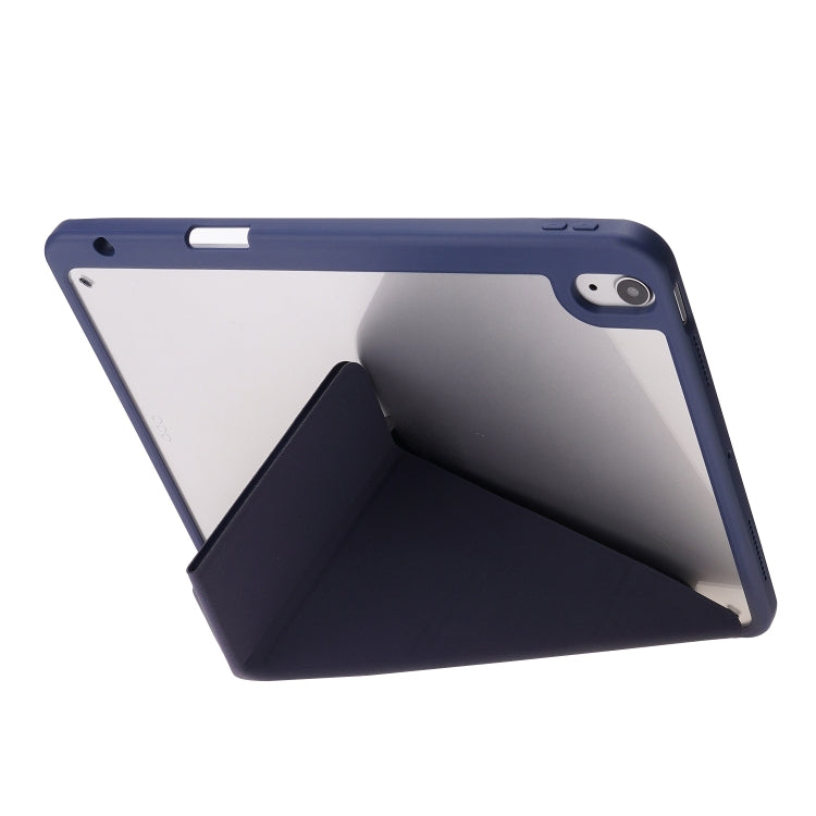 For iPad Air 11 2025 / 2024 Deformation Transparent Acrylic Leather Tablet Case(Dark Blue) - iPad Air 11 2025 / 2024 Cases by buy2fix | Online Shopping UK | buy2fix