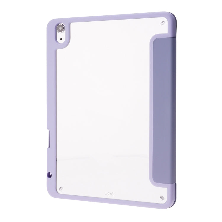 For iPad Air 11 2024 Deformation Transparent Acrylic Leather Tablet Case(Lavender Grey) - iPad Air 11 2024 Cases by buy2fix | Online Shopping UK | buy2fix