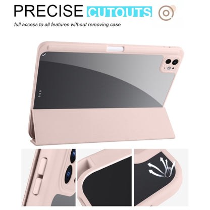 For iPad Pro 11 2024 Acrylic 3-folding Smart Leather Tablet Case(Pink) - iPad Pro 11 2024 Cases by buy2fix | Online Shopping UK | buy2fix