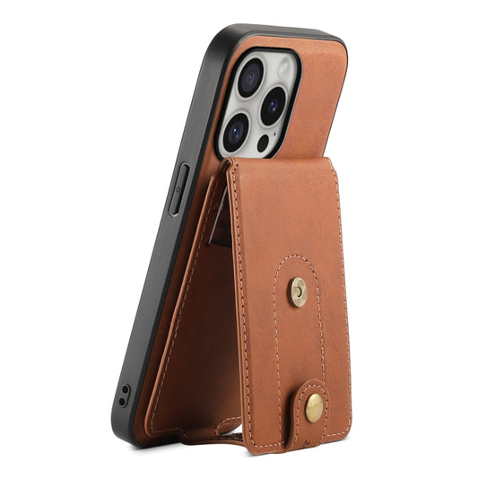For iPhone 16 Pro Denior D14 NK Retro Pattern MagSafe Magnetic Card Holder Leather Phone Case(Brown) - iPhone 16 Pro Cases by Denior | Online Shopping UK | buy2fix