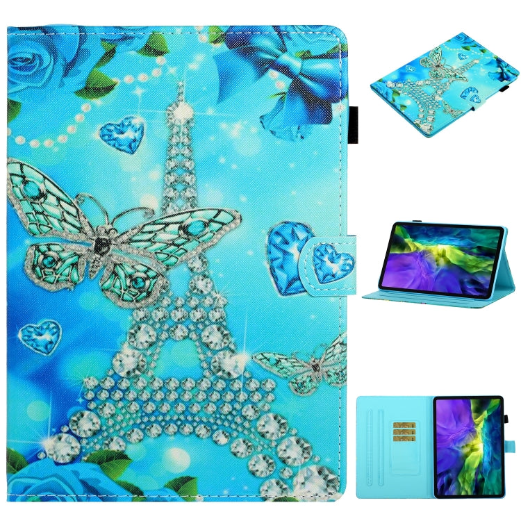 For iPad Pro 11 2024 Coloured Drawing Stitching Smart Leather Tablet Case(Butterfly Tower) - iPad Pro 11 2024 Cases by buy2fix | Online Shopping UK | buy2fix