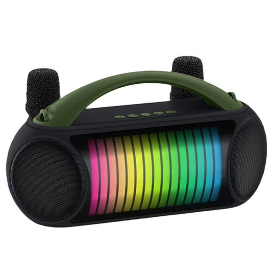 NewRixing NR-222 Portable Outdoor Dual Mic Colorful Wireless Bluetooth Speaker(Green) - Desktop Speaker by NewRixing | Online Shopping UK | buy2fix