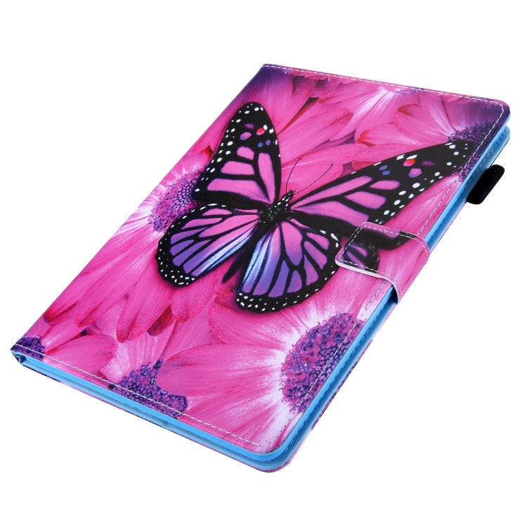 For iPad Pro 11 2024 Colored Drawing Leather Smart Tablet Case(Red Flower Pink Butterfly) - iPad Pro 11 2024 Cases by buy2fix | Online Shopping UK | buy2fix