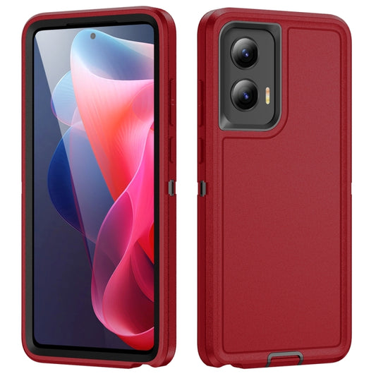 For Motorola Moto G Play 5G 2024 Life Waterproof Rugged PC + Silicone Phone Case(Red + Black) - Motorola Cases by buy2fix | Online Shopping UK | buy2fix