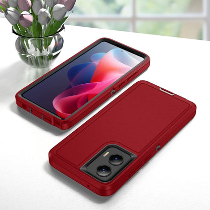 For Motorola Moto G Play 5G 2024 Life Waterproof Rugged PC + Silicone Phone Case(Red + Black) - Motorola Cases by buy2fix | Online Shopping UK | buy2fix