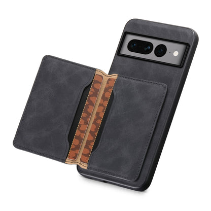 For Google Pixel 7 Pro 5G Denior D13 Retro Texture Leather MagSafe Card Bag Phone Case(Black) - Google Cases by Denior | Online Shopping UK | buy2fix