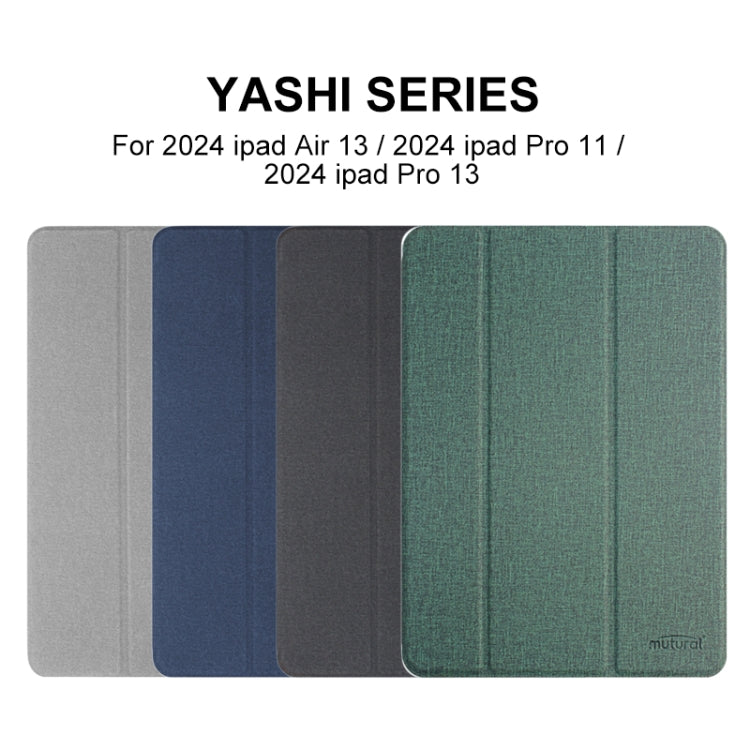 For iPad Air 13 2024 Mutural YASHI Series Tablet Leather Smart Case(Green) - More iPad Cases by Mutural | Online Shopping UK | buy2fix