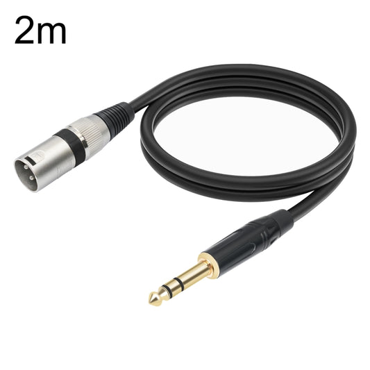 TC145BK55 6.35mm 1/4 TRS Male to XLR 3pin Male Microphone Cable, Length:2m(Black) - Microphone Audio Cable & Connector by buy2fix | Online Shopping UK | buy2fix