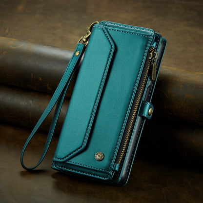 For Samsung Galaxy A24 CaseMe C36 Card Slots Zipper Wallet RFID Anti-theft Leather Phone Case(Blue-green) - Galaxy Phone Cases by CaseMe | Online Shopping UK | buy2fix