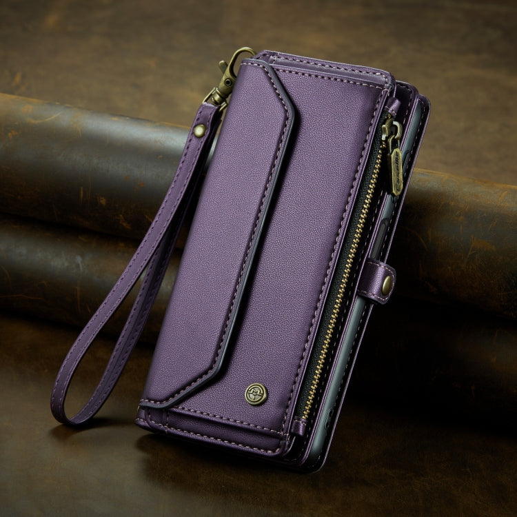 For Samsung Galaxy S10 CaseMe C36 Card Slots Zipper Wallet RFID Anti-theft Leather Phone Case(Purple) - Galaxy Phone Cases by CaseMe | Online Shopping UK | buy2fix