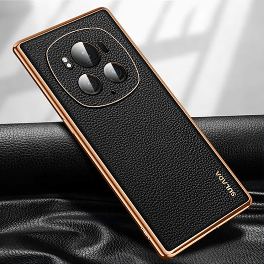 For Honor Magic6 Pro SULADA TPU + Litchi Texture Leather Phone Case(Black) - Honor Cases by SULADA | Online Shopping UK | buy2fix