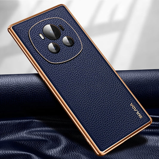 For Honor Magic6 SULADA TPU + Litchi Texture Leather Phone Case(Blue) - Honor Cases by SULADA | Online Shopping UK | buy2fix