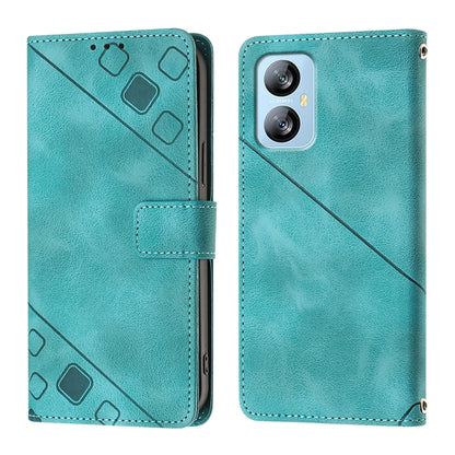 For Blackview A52 Skin Feel Embossed Leather Phone Case(Green) - More Brand by buy2fix | Online Shopping UK | buy2fix