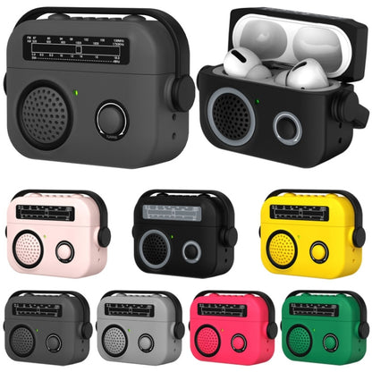 For AirPods Pro Radio Style Wireless Bluetooth Earphones Shockproof Protective Case(Black) - For AirPods Pro by buy2fix | Online Shopping UK | buy2fix