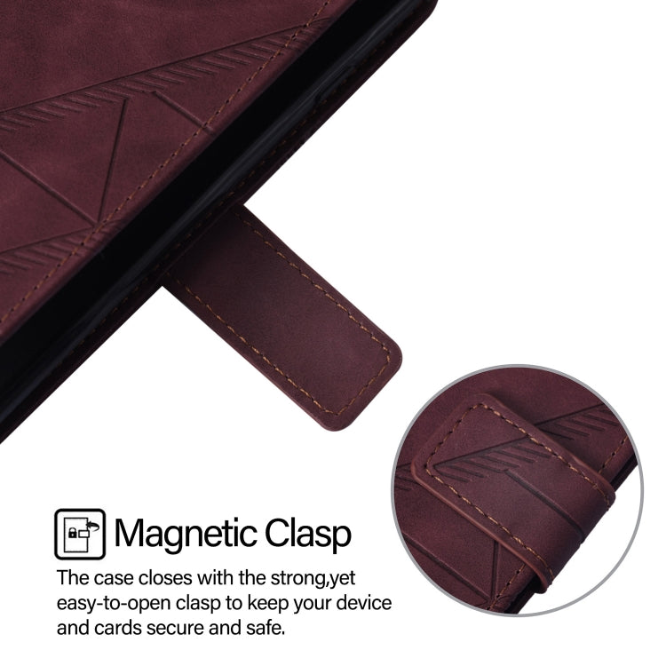 For Blackview A53 Crossbody 3D Embossed Flip Leather Phone Case(Wine Red) - More Brand by buy2fix | Online Shopping UK | buy2fix