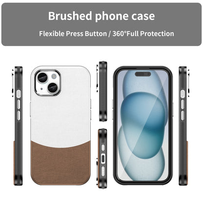 For iPhone 15 Leather Texture MagSafe Magnetic TPU + PC Phone Case(Brown) - iPhone 15 Cases by buy2fix | Online Shopping UK | buy2fix