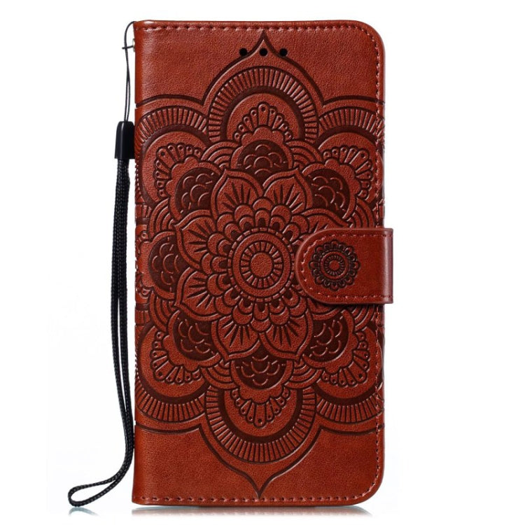 For Xiaomi Redmi K70 Sun Mandala Embossing Pattern Phone Leather Case(Brown) - K70 Cases by buy2fix | Online Shopping UK | buy2fix