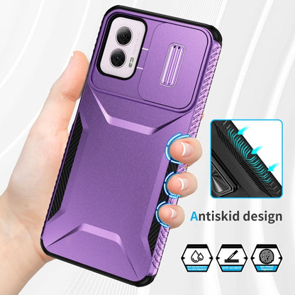 For Motorola Moto G Power 5G 2024 Sliding Camshield Phone Case(Purple) - Motorola Cases by buy2fix | Online Shopping UK | buy2fix