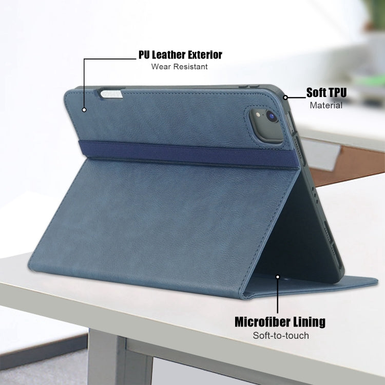 For iPad Air 11 2024 / Pro 11 2022 Front Stand Smart TPU Leather Tablet Case(Dark Blue) - iPad Air 11 2024 Cases by buy2fix | Online Shopping UK | buy2fix