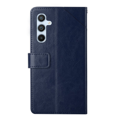 For Samsung Galaxy S25+ 5G Y-shaped Pattern Flip Leather Phone Case(Blue) - Galaxy S25+ 5G Cases by buy2fix | Online Shopping UK | buy2fix