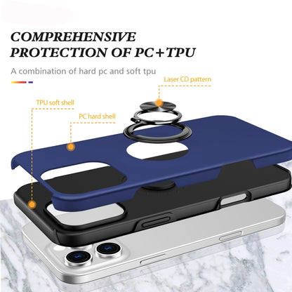 For iPhone 16 Magnetic Ring Holder Phone Case(Navy Blue) - iPhone 16 Cases by buy2fix | Online Shopping UK | buy2fix