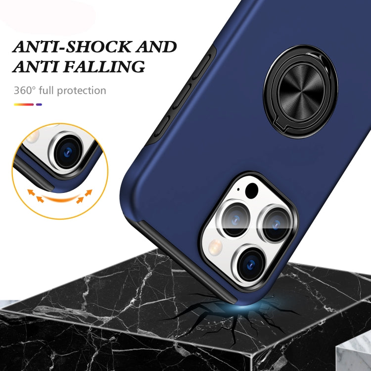 For iPhone 16 Pro Magnetic Ring Holder Phone Case(Navy Blue) - iPhone 16 Pro Cases by buy2fix | Online Shopping UK | buy2fix